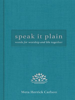 cover image of Speak It Plain